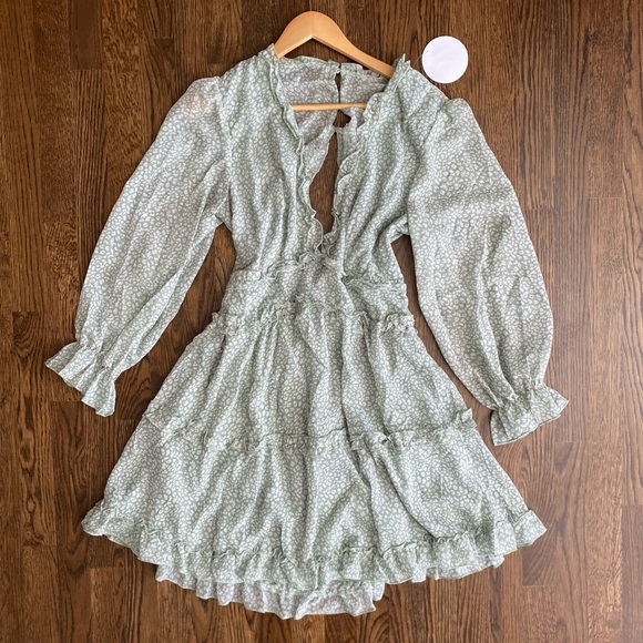 Billow Sleeve Boho Ruffle Dress - Picture 5 of 10